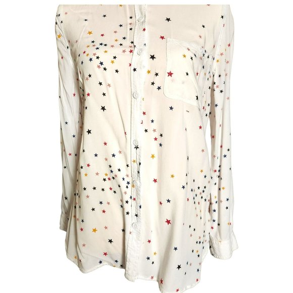 Beachlunch Lounge Caroline Stardust Button Down Blouse Women's XS/TP - Picture 10 of 15